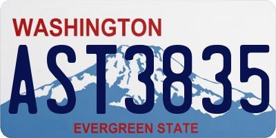 WA license plate AST3835