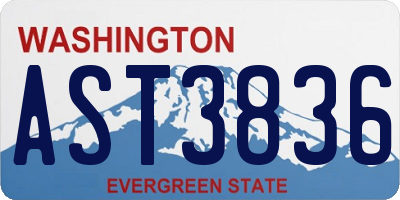 WA license plate AST3836