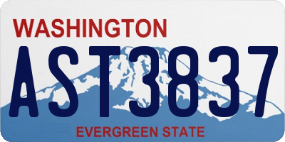 WA license plate AST3837