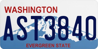 WA license plate AST3840