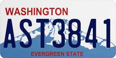 WA license plate AST3841