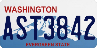 WA license plate AST3842