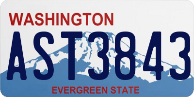 WA license plate AST3843