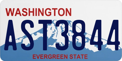WA license plate AST3844