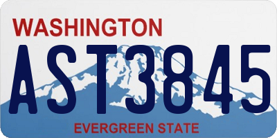 WA license plate AST3845