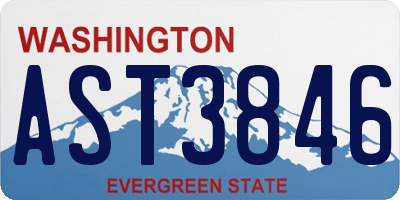 WA license plate AST3846