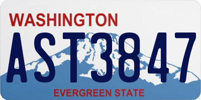 WA license plate AST3847
