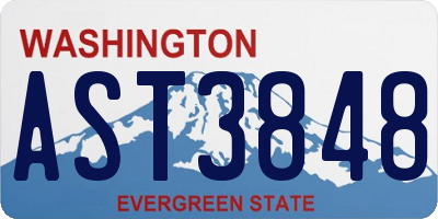 WA license plate AST3848