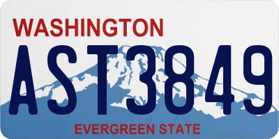 WA license plate AST3849