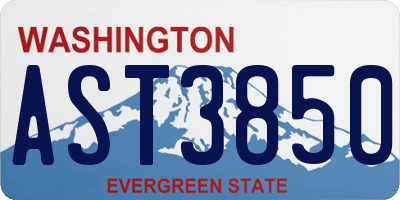 WA license plate AST3850