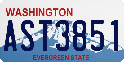 WA license plate AST3851