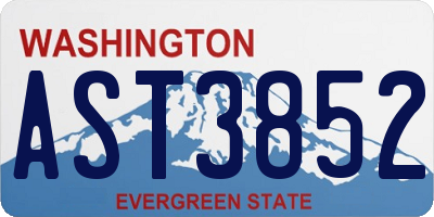 WA license plate AST3852