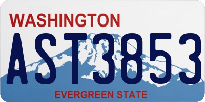 WA license plate AST3853