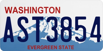 WA license plate AST3854