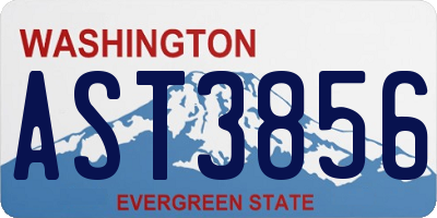 WA license plate AST3856