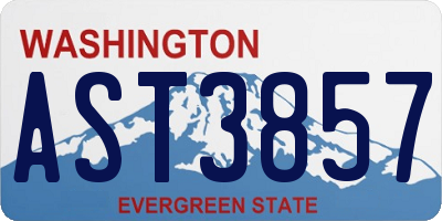 WA license plate AST3857