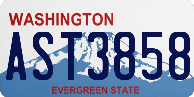 WA license plate AST3858