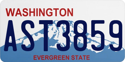 WA license plate AST3859