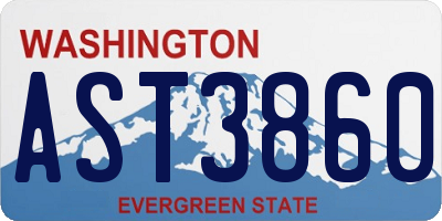 WA license plate AST3860