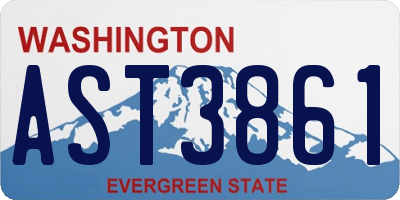 WA license plate AST3861