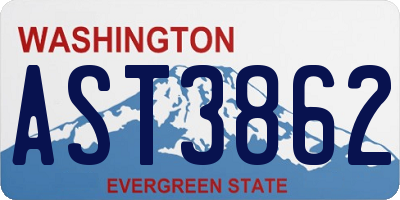 WA license plate AST3862