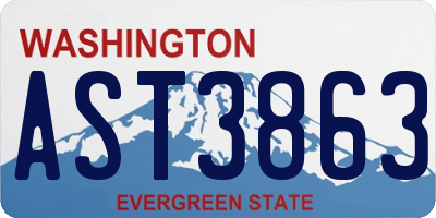 WA license plate AST3863