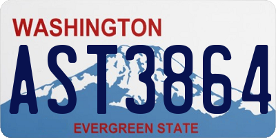 WA license plate AST3864