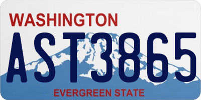 WA license plate AST3865