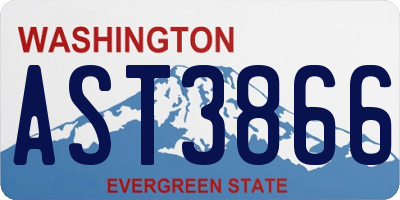 WA license plate AST3866