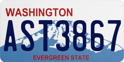 WA license plate AST3867