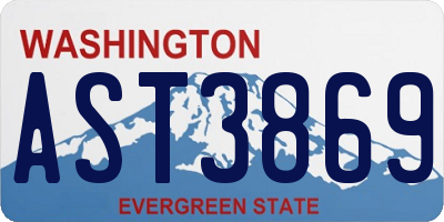 WA license plate AST3869