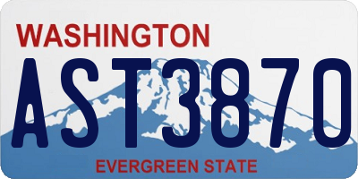 WA license plate AST3870