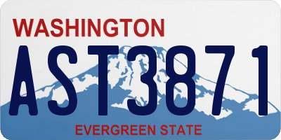 WA license plate AST3871