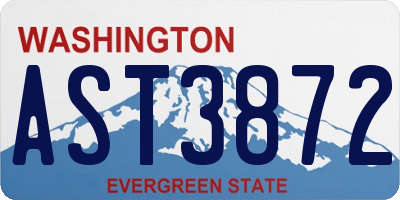 WA license plate AST3872