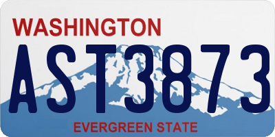 WA license plate AST3873