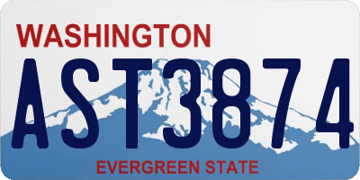 WA license plate AST3874