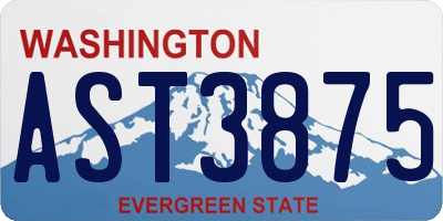 WA license plate AST3875