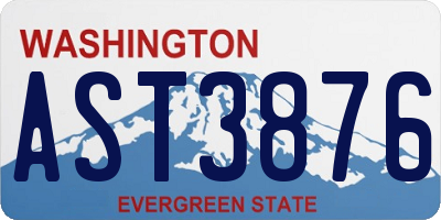 WA license plate AST3876