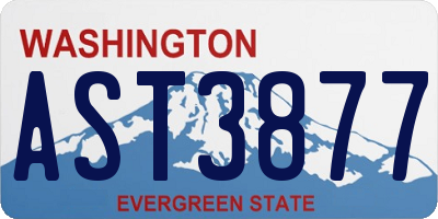 WA license plate AST3877