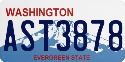 WA license plate AST3878