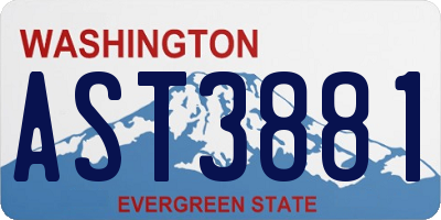 WA license plate AST3881