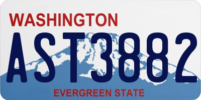 WA license plate AST3882