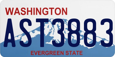 WA license plate AST3883