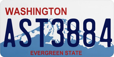 WA license plate AST3884