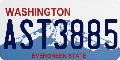 WA license plate AST3885