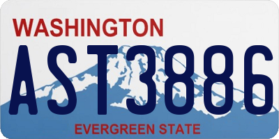 WA license plate AST3886