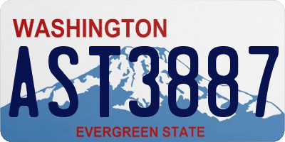 WA license plate AST3887