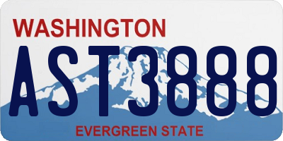 WA license plate AST3888