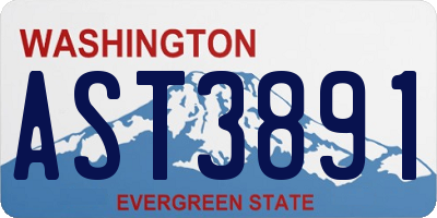 WA license plate AST3891