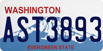 WA license plate AST3893
